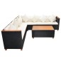 vidaXL Set muebles de jardín 5 piezas y cojines ratán sintético negro