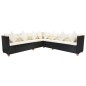 vidaXL Set muebles de jardín 5 piezas y cojines ratán sintético negro