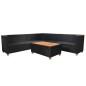vidaXL Set muebles de jardín 5 piezas y cojines ratán sintético negro