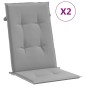 vidaXL Cojín silla de jardín respaldo alto 2 uds tela gris 120x50x3 cm