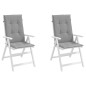 vidaXL Cojín silla de jardín respaldo alto 2 uds tela gris 120x50x3 cm