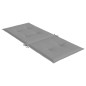 vidaXL Cojín silla de jardín respaldo alto 2 uds tela gris 120x50x3 cm