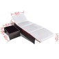vidaXL Tumbonas con mesita 2 unidades ratán sintético marrón vidaXL Tumbonas con mesita 2 unidades ratán sintético marrón