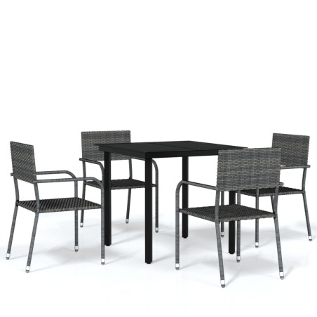 vidaXL Juego de comedor de jardín 5 piezas gris