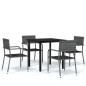 vidaXL Juego de comedor de jardín 5 piezas gris