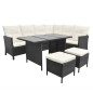 vidaXL Set de muebles de jardín 4 pzas y cojines ratán sintético negro vidaXL Set de muebles de jardín 4 pzas y cojines ratán sintético negro