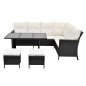 vidaXL Set de muebles de jardín 4 pzas y cojines ratán sintético negro vidaXL Set de muebles de jardín 4 pzas y cojines ratán sintético negro