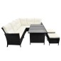 vidaXL Set de muebles de jardín 4 pzas y cojines ratán sintético negro vidaXL Set de muebles de jardín 4 pzas y cojines ratán sintético negro