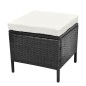 vidaXL Set de muebles de jardín 4 pzas y cojines ratán sintético negro vidaXL Set de muebles de jardín 4 pzas y cojines ratán sintético negro