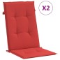 vidaXL Cojín silla de jardín respaldo alto 2 uds tela rojo 120x50x3 cm vidaXL Cojín silla de jardín respaldo alto 2 uds tela rojo 120x50x3 cm