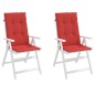 vidaXL Cojín silla de jardín respaldo alto 2 uds tela rojo 120x50x3 cm vidaXL Cojín silla de jardín respaldo alto 2 uds tela rojo 120x50x3 cm