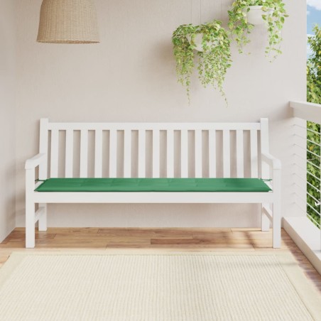 vidaXL Cojín de banco de jardín tela Oxford verde 180x50x3 cm