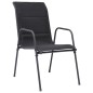 vidaXL Sillas apilables de jardín 6 unidades acero y textileno negro vidaXL Sillas apilables de jardín 6 unidades acero y textileno negro