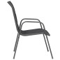 vidaXL Sillas apilables de jardín 6 unidades acero y textileno negro vidaXL Sillas apilables de jardín 6 unidades acero y textileno negro
