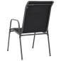 vidaXL Sillas apilables de jardín 6 unidades acero y textileno negro vidaXL Sillas apilables de jardín 6 unidades acero y textileno negro