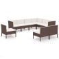 vidaXL Set muebles de jardín 9 pzas y cojines ratán sintético marrón vidaXL Set muebles de jardín 9 pzas y cojines ratán sintético marrón