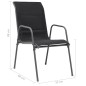 vidaXL Sillas apilables de jardín 6 unidades acero y textileno negro vidaXL Sillas apilables de jardín 6 unidades acero y textileno negro