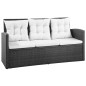 vidaXL Set de sofás de jardín 5 piezas y cojines ratán sintético negro vidaXL Set de sofás de jardín 5 piezas y cojines ratán sintético negro