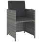 vidaXL Set de comedor de jardín 6 pzas y cojines ratán sintético gris vidaXL Set de comedor de jardín 6 pzas y cojines ratán sintético gris