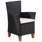 vidaXL Set de comedor de jardín 7 pzas ratán sintético negro y marrón vidaXL Set de comedor de jardín 7 pzas ratán sintético negro y marrón