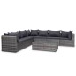 vidaXL Set de sofás de jardín 8 piezas y cojines ratán sintético gris vidaXL Set de sofás de jardín 8 piezas y cojines ratán sintético gris