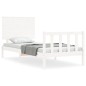 vidaXL Estructura de cama individual con cabecero madera maciza blanco vidaXL Estructura de cama individual con cabecero madera maciza blanco