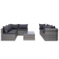 vidaXL Set de sofás de jardín 8 piezas y cojines ratán sintético gris vidaXL Set de sofás de jardín 8 piezas y cojines ratán sintético gris