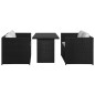vidaXL Set de muebles de jardín 3 pzas y cojines ratán sintético negro vidaXL Set de muebles de jardín 3 pzas y cojines ratán sintético negro