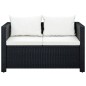 vidaXL Set de muebles de jardín 3 pzas y cojines ratán sintético negro vidaXL Set de muebles de jardín 3 pzas y cojines ratán sintético negro