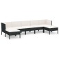 vidaXL Set de muebles de jardín 7 pzas cojines ratán sintético negro vidaXL Set de muebles de jardín 7 pzas cojines ratán sintético negro