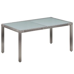 vidaXL Set de comedor de jardín 7 pzs y cojines ratán sintético gris
