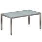 vidaXL Set de comedor de jardín 7 pzs y cojines ratán sintético gris vidaXL Set de comedor de jardín 7 pzs y cojines ratán sintético gris