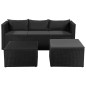 vidaXL Set de muebles de jardín 3 pzas ratán sintético negro y gris