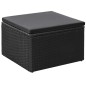 vidaXL Set de muebles de jardín 3 pzas ratán sintético negro y gris