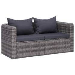 vidaXL Juego de sofás de esquina de jardín 2 piezas ratán PE gris