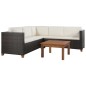 vidaXL Set muebles de jardín 4 piezas y cojines ratán sintético marrón vidaXL Set muebles de jardín 4 piezas y cojines ratán sintético marrón