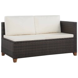 vidaXL Set muebles de jardín 4 piezas y cojines ratán sintético marrón