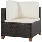 vidaXL Set muebles de jardín 4 piezas y cojines ratán sintético marrón vidaXL Set muebles de jardín 4 piezas y cojines ratán sintético marrón