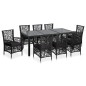 vidaXL Conjunto de comedor de exterior 9 piezas ratán sintético negro vidaXL Conjunto de comedor de exterior 9 piezas ratán sintético negro