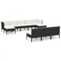 vidaXL Set muebles de jardín 10 piezas y cojines ratán sintético negro vidaXL Set muebles de jardín 10 piezas y cojines ratán sintético negro