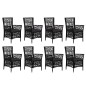 vidaXL Conjunto de comedor de exterior 9 piezas ratán sintético negro vidaXL Conjunto de comedor de exterior 9 piezas ratán sintético negro