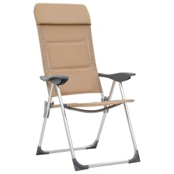 vidaXL Sillas de camping de aluminio 2 unidades crema 58x69x111 cm