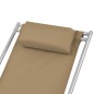 vidaXL Tumbonas reclinables 2 unidades acero gris topo 