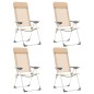 vidaXL Sillas de camping plegables 4 unidades aluminio crema vidaXL Sillas de camping plegables 4 unidades aluminio crema
