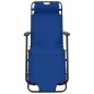 vidaXL Tumbonas plegables con reposapiés 2 unidades acero azul vidaXL Tumbonas plegables con reposapiés 2 unidades acero azul