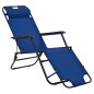 vidaXL Tumbonas plegables con reposapiés 2 unidades acero azul vidaXL Tumbonas plegables con reposapiés 2 unidades acero azul