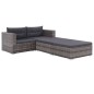 vidaXL Set de muebles de jardín 3 pzas y cojines ratán sintético gris vidaXL Set de muebles de jardín 3 pzas y cojines ratán sintético gris