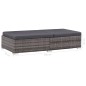 vidaXL Set de muebles de jardín 3 pzas y cojines ratán sintético gris vidaXL Set de muebles de jardín 3 pzas y cojines ratán sintético gris