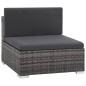 vidaXL Set de muebles de jardín 6 pzas y cojines ratán sintético gris vidaXL Set de muebles de jardín 6 pzas y cojines ratán sintético gris