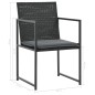 vidaXL Set comedor de jardín 7 piezas y cojines ratán sintético negro vidaXL Set comedor de jardín 7 piezas y cojines ratán sintético negro